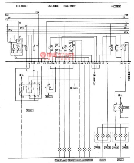 The turning signal, danger signal and internal light (ceiling lamp) circuits of Nanjing Iveco light car