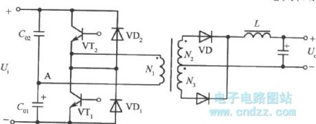 Half bridge type converter power supply circuit