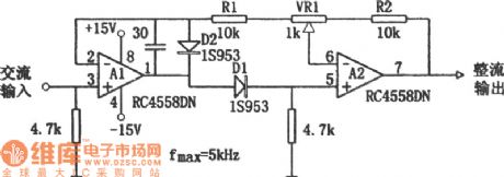 Simple-Adjustment Type High Input Impedance Double-Wave Linear Detection (CR4558DN) Circuit Diagram