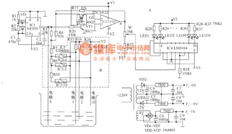 The water level detection circuit