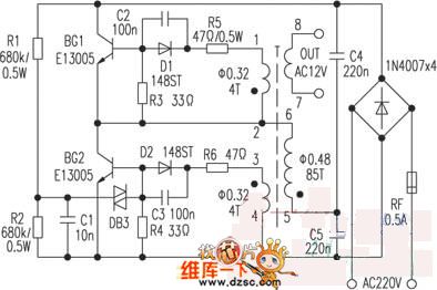 Maintenance circuit diagram of Quartz lamp circuit