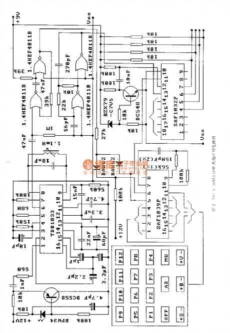 SAFl039P (TV set, audio equipment and industrial control equipment) infrared remote control receiving decoder circuit