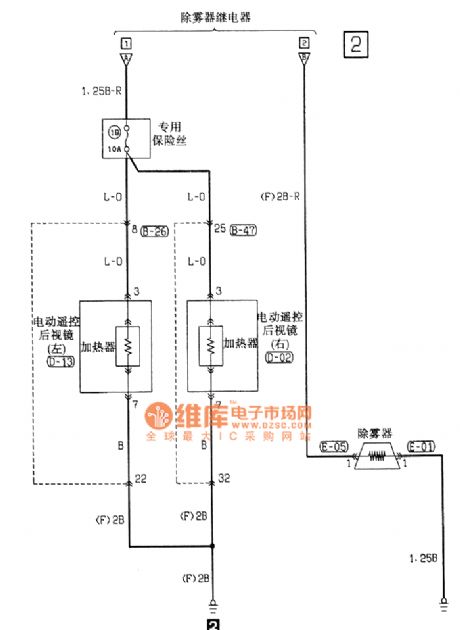 Southeast Soveran windshield and mirror defogger electrical system circuit