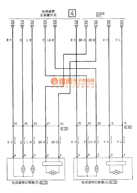 Southeast Soveran electric folding remote control mirror electric system circuit