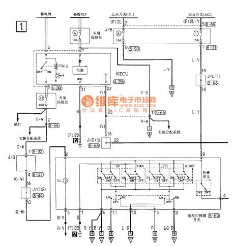 Southeast Soveran electric folding remote control mirror electric system circuit
