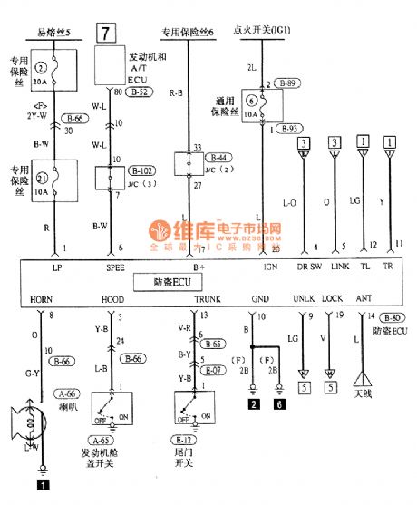 Southeast Soveran central locking and alarming electrical system circuit