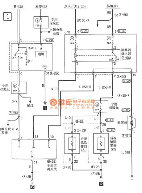 Southeast Soveran manual air conditioning demisting electrical system circuit