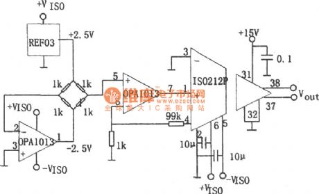 Electric bridge sensing isolated amplifier circuit diagram