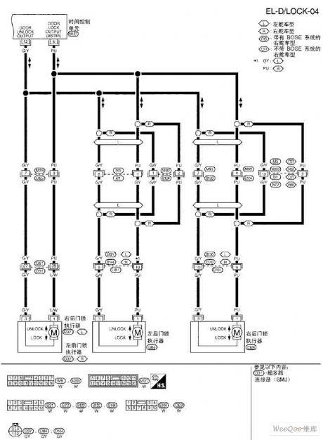 Teana A33-EL power door lock circuit