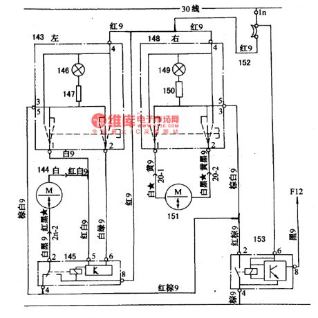 The Santana 2000 power window circuit