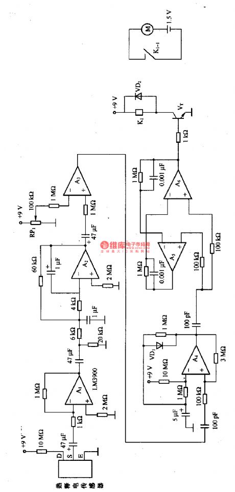 The e-control circuit of the heat release electric sensor