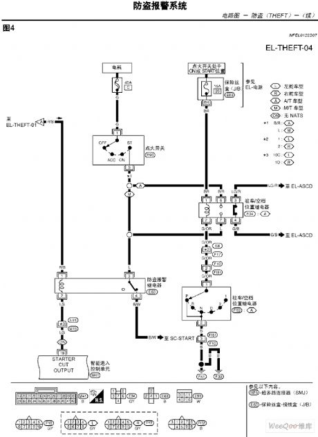 TEANA A33-EL Anti-theft Alarm System Circuit and Schematic Diagram Six