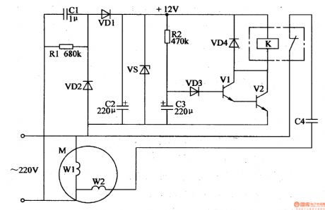 substitutive motor centrifugal switch circuit