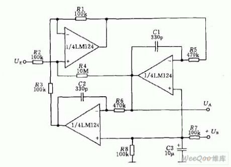 Active biquad low-pass filter circuit
