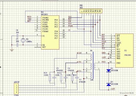 interface circuit of power line carrier chip PM2300 and 89C2051