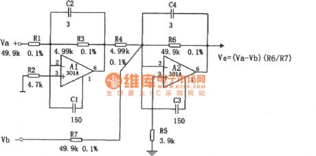 Differential Input Amplifier Circuit With Common-Mode Voltage Up To ±100V