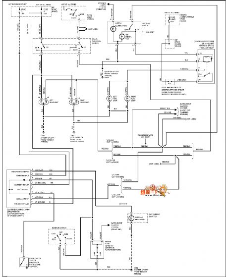 Mazda 95TAURUS (no power windows) gate lock circuit