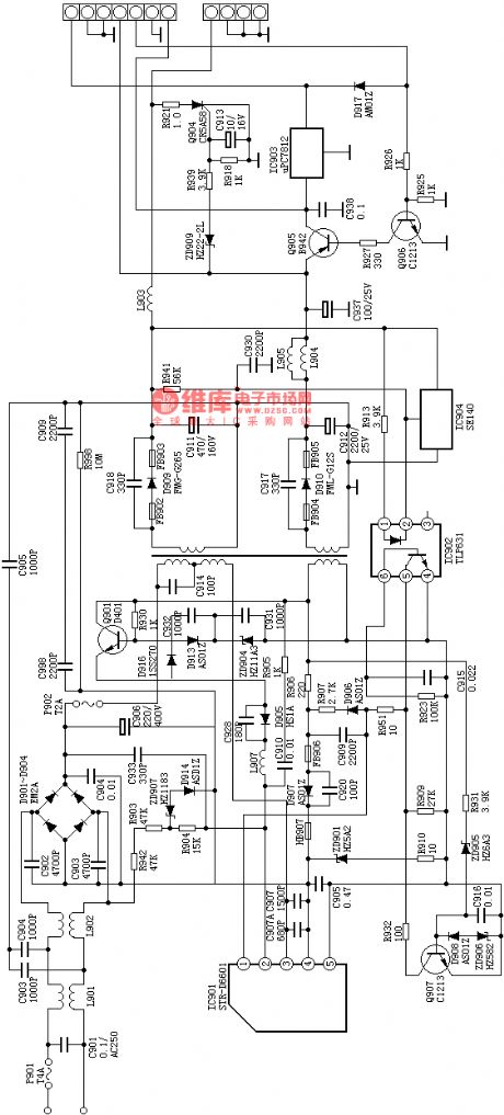 Hitachi AIPM8C Power Supply Circuit Diagram