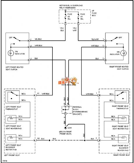96 VOLVO 960 seat heating circuit diagram