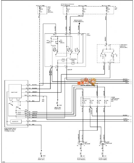 96 VOLVO 960 hedlight and fog lamp circuit diagram