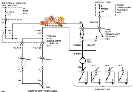 96 VOLVO horn circuit diagram