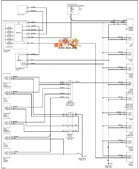 96 VOLVO instrument panel lighting circuit diagram
