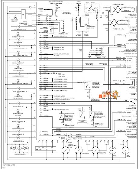 96 VOLVO 960 instrument panel circuit diagram