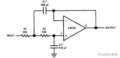 Low pass active filter circuit