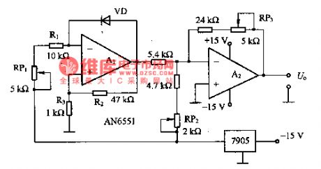 The thermometer composed of diode temperature sensors