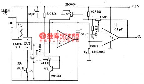 The warm air sensor circuit composed of LM334