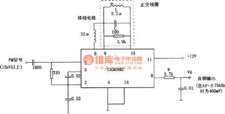 Orthogonal FM demodulation circuit with CA3098