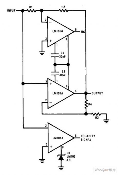 polarity detector of absolute value amplifier circuit