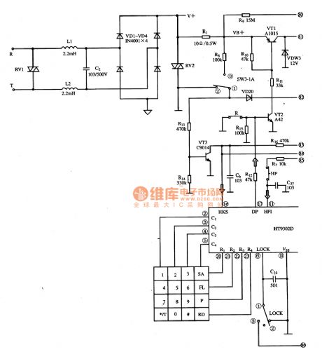 HT9302D IC Typical Application Circuit (1)