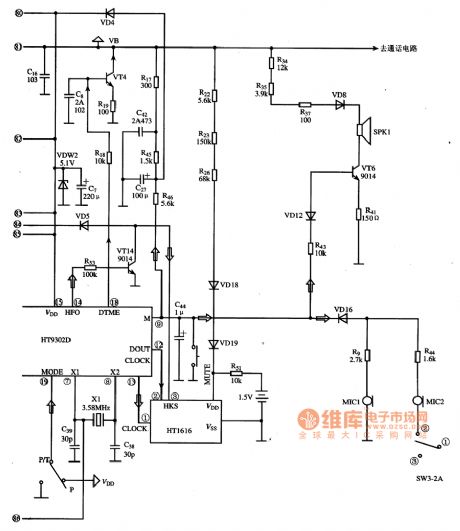 HT9302D IC Typical Application Circuit (2)