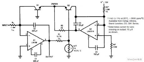 Temperature compensation logarithmic converter circuit