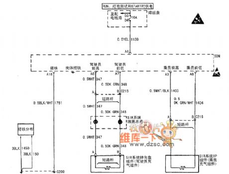 The air-bag (SIR) system circuit of Buick-Century (1)