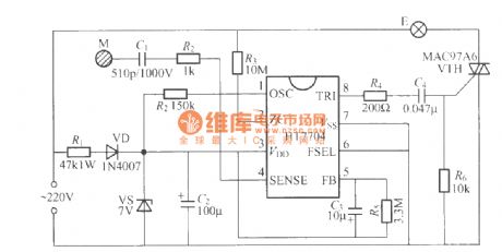 HT7704 Touching stepping dimming light circuit