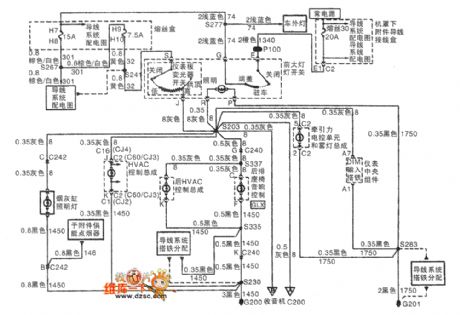 The air-conditioning headlight switch and fog lamp assembly circuit of Shanghai GM Buick-MPV(GL8)