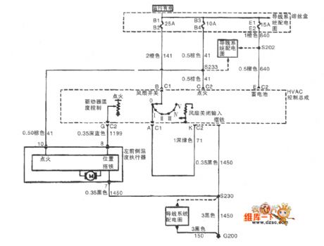 The HVAC control assembly and temperature executor (CJ4) circuit of Shanghai GM Buick-MPV(GL8)