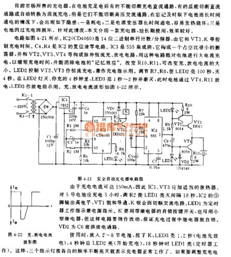 Safe automatic nickel cadmium battery charger circuit