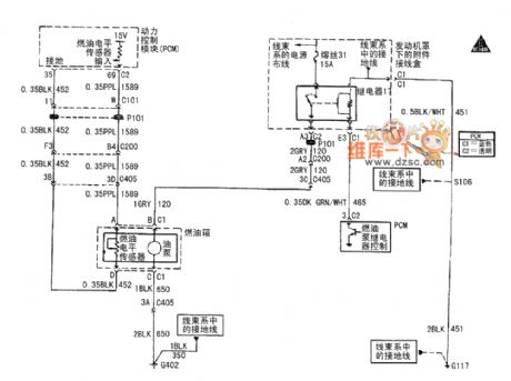 The fuel volume sensor and oil pump circuit of Buick-Century (3)