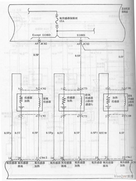 Fuel Injection System Circuit of Hyundai Sonata with V4 Cylinder Engine (12)