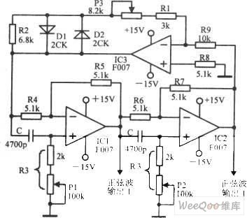 Adjustable Rate Constant Sinusoidal Frequency Oscillator Circuit