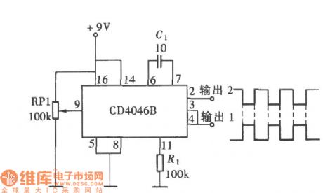 using CD4046 for composing symmetrical square-wave with contrast phase circuit
