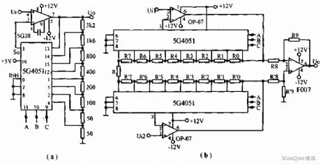 Program Controlled Gain Amplifier Circuit
