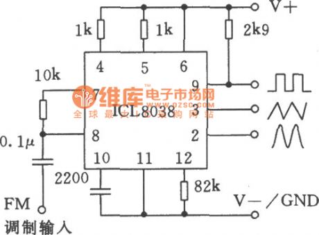 Single precision function generator ICL8038 application circuit