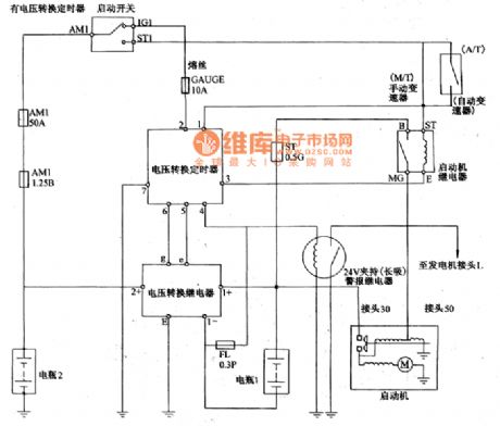 12V-24V Voltage Conversion Start System Circuit of Toyota Coaster