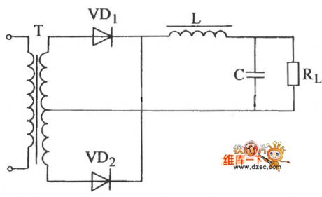 Single-Phase Full-Wave Rectifier Duplex Filter Principle Circuit