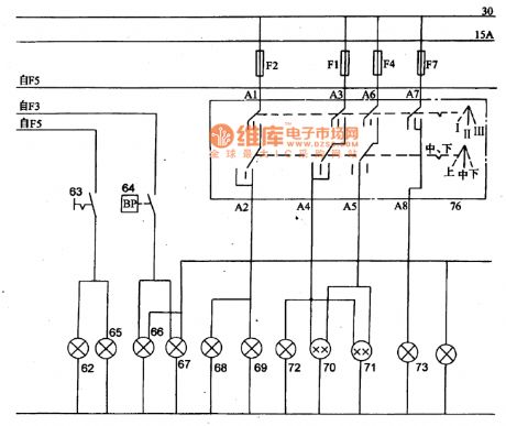 Lighting (Contd.) Circuit Principle Diagram of  Liberation CA6440 Series Light Buses