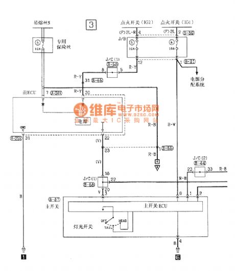 Southeast Ling Sheng tail lamp,position lamp and license lamp electric system circuit